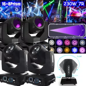 4X Moving Head Light 7R 230W LED Beam DMX Stage Light Zoom Gobo Prism DJ Party - Picture 1 of 29