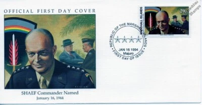 1944 WWII SHAEF Allied Commander General DWIGHT D. EISENHOWER Stamp FDC - Image 1 of 3