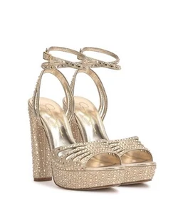 Jessica Simpson Women's Iralin Rhinestone Platform Sandals, Champagne, 5 - Picture 1 of 6