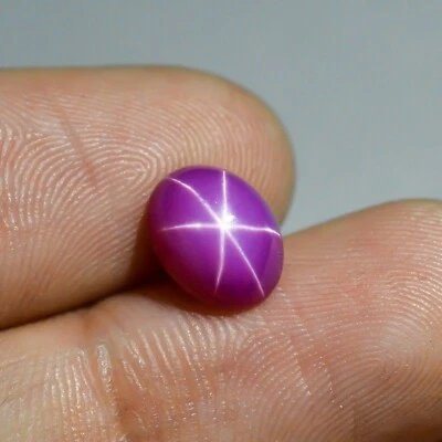 2.5 Cts Lab Created Pink Star Ruby Oval Shape Jewelry Making Cabochon  - Image 1 of 3