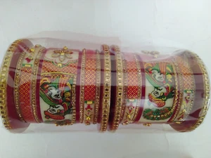 INDIO HECHO A MANO SUHAG BODA CHUDA BANGEL ÉTNICO TRADICIONAL REGALO NUPCIAL - Imagen 1 de 6