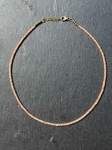 A+++ Nature Sunstone faceted Round Gemstone Beads Handmade Necklaces 18'' Women - Picture 1 of 13
