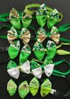10 pcs St Patrick ajustable bow ties for pets dog cat grooming handmade 