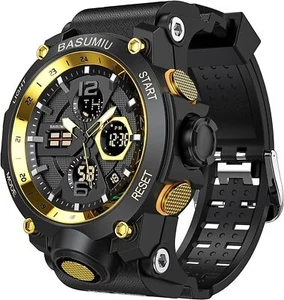 Mens Sports Wrist Watches Analog Digital Tactical Military Watch Waterproof Gold - Picture 1 of 6