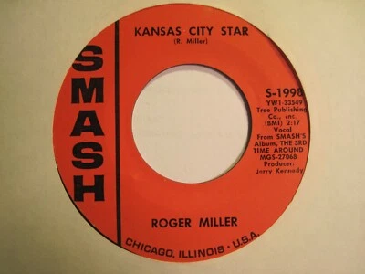 ROGER MILLER * 45 * Kansas City Star * 1960's * VG+ USA ORIGINAL on SMASH - Image 1 of 2