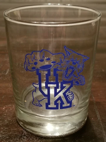 Kentucky Wildcats Drinking Glass Tumbler, 4" Height & 3.25" Mouth Cover
