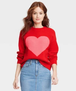 Rare! NWT Target Valentines Day Red Heart Sweater, Insta Fav, Size XS - Picture 1 of 7