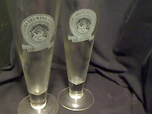 Coors Brewery 125th ANNIVERSARY Pilsner Glass Vintage 125th 1873-1998 set of 2 - Picture 1 of 2