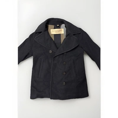Burberry Brit Mens Wool Peacoat Size Small Black Double Breasted Jacket - Image 1 of 4