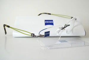 Zeiss Titanium Germany 53-15 135 Rimless Gun Neon Green Frames Eyeglasses Men's - Picture 1 of 23