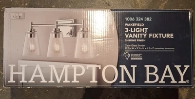 Aplique moderno de montaje en pared cromado de 3 luces Hampton Bay Foto 1 de 4