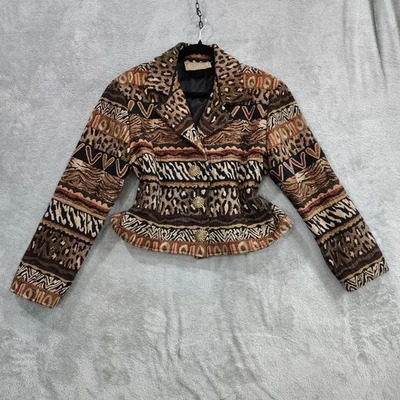 Chaqueta de pony pintada vintage talla única tapiz animal estampado suroeste recortada Foto 1 de 4