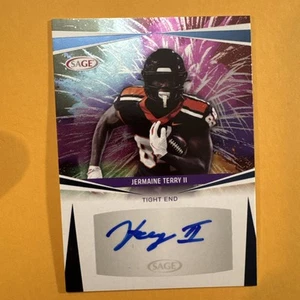 2025 SAGE High Series #AJTII Jermaine Terry II Blue Auto Oregon State/NY Giants - Picture 1 of 10