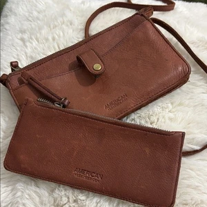 Bandolera con billetera American Leather Co. Austin, color tostado ALC2045 - Imagen 1 de 15