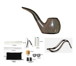 Pfeife zum Rauchen, Pfeifenset, Tabakpfeife mit Zubehör, Ebenholz, 9mm Filter - Bild 1 von 8