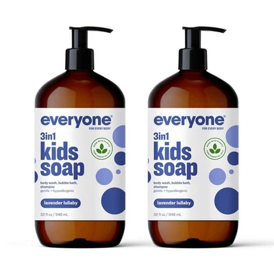 Everyone 3-in-1 Kids Soap Lavender Lullaby 32oz x2 Body Wash Bubble Bath Shampoo - Image 1 of 4