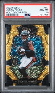 2022 Panini Select /10 Gold Disco Justin Fields PSA 10 1/1 Book end 10/10 - Picture 1 of 3
