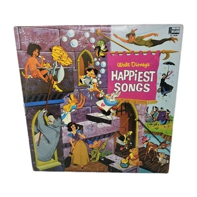Walt Disney's Happiest Songs Record 1967 Vintage Vinyl Record - Image 1 of 4
