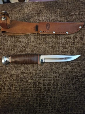 Cuchillo de hoja fija Kabar 1232 de colección agarre de anillo apilado con funda Foto 1 de 4
