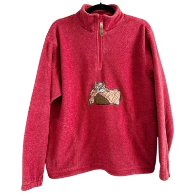 Northern Reflections Cat Graphic Fleece Pullover Women’s Size Medium Vintage - Image 1 of 4
