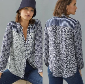 Camicia Anthropologie Maeve modello a contrasto con bottoni 1X - Foto 1 di 9