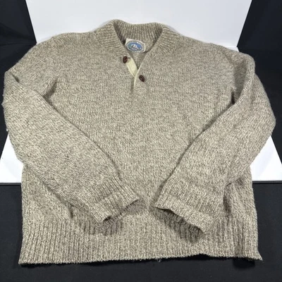 Henley Sweater VTG Sz M  Environmental Clothing 80s Wool Blend Sweater Grunge i2 - Image 1 of 4