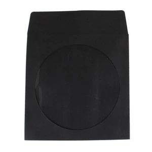 NEW 2000 Black CD DVD Paper Sleeve Envelope with Window and Flap 100g - Picture 1 of 1