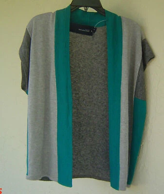 NEW JONES NEW YORK GRAY GREEN WOOL VEST CARDIGAN SIZE S $99 - Image 1 of 2