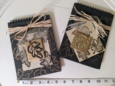 Multimedia Homemade Leaf Cover Spiral Books 18 Black Pages Journal Photos etc. Foto 1 de 3