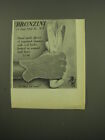 1949 Bronzini Gloves Ad - Hand Made Gloves of imported chamois with cool backs