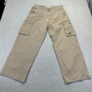 Vintage Timberland Cargo Pants Mens 33x28 Brown Baggy Canvas Workwear - Picture 1 of 9