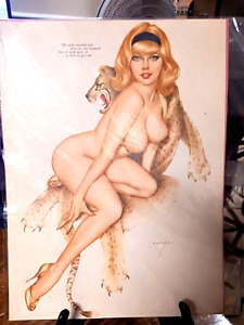 VARGAS Girl 1960’s Playboy Pin-up Original Print Blonde Smoking Hot!