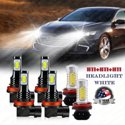 For Chevy Malibu 2006 2007- 2012 LED Headlight High Low Fog Light Bulb Combo Kit - Image 1 of 4