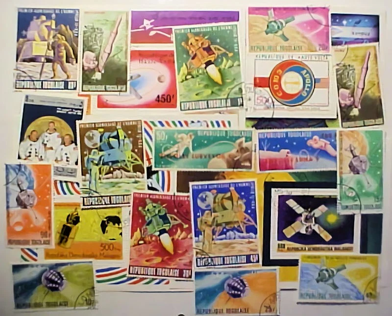 HAUTE VOLTA SPACE 2 HOJAS TAMBIÉN 2 HOJAS ESPACIALES MALGACHES USADAS RED LOLLINI Foto 1 de 1