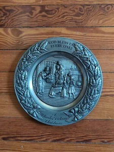 Charles Dickens 1974 Pewter Christmas Plate 3781 Of 7500 International Silver Co - Picture 1 of 3