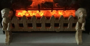 Rare Small Vintage Old Ornate Enamel Solid Fire Front Fret Fireplace - Picture 1 of 11