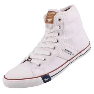 Zapatillas altas de lona Mustang para mujer blancas 1099506/1 - Imagen 1 de 7