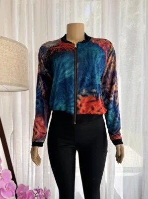 Chaqueta para mujer Nicki Minaj talla M/L azul Galaxy Space cremallera completa Foto 1 de 4