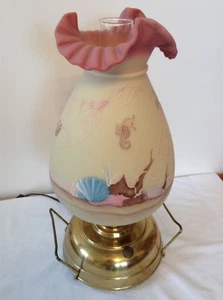 Fenton Burmese Sea Dreams Connoisseur Collection mariner lamp "Limited Edition" - Picture 1 of 9