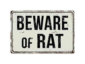 476VS Beware Of Rat1 8 "x 12" Vintage Aluminum Retro Metal Sign - Picture 1 of 2