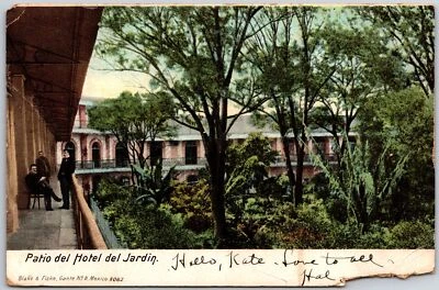 1905 Patio Del Hotel Del Jardin Montezuma Costa Rica Posted Postcard - Image 1 of 2