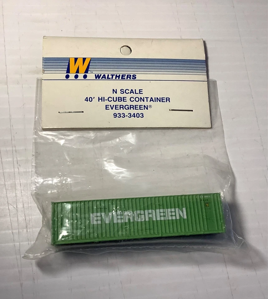 Walthers 40 Foot Hi-cube Container Evergreen N Scale