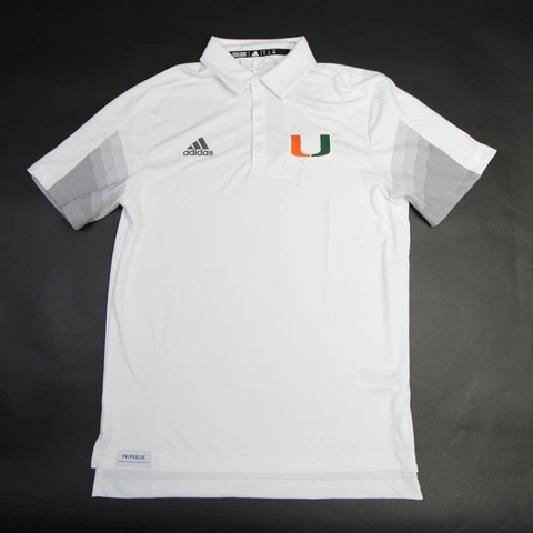 Miami Hurricanes adidas Primeblue Polo Men's White New Cover
