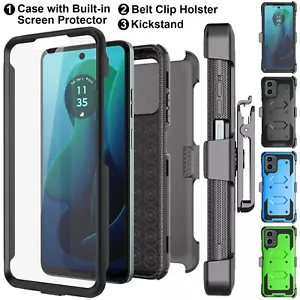 For Motorola Moto G 5G 2024 2023 Phone Case + Screen Protector Belt Clip Cover - Picture 1 of 34