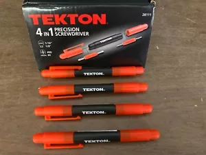 (4) NEW Tekton 4 in 1 Precision Pocket Screwdrivers Phillips Flathead L@@K!!! - Picture 1 of 2