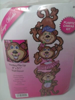 MONKEY PILE UP  Plastic Canvas Kit 9 x 31"  Design Works  - Image 1 of 3