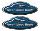 Amphibious Boat Oval Sticker set - - Rendered to look puffy