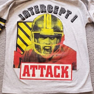 Vintage Donmoor Shirt Boys Large Gray Yellow Long Sleeve 80s 90s Football Single - Picture 1 of 19