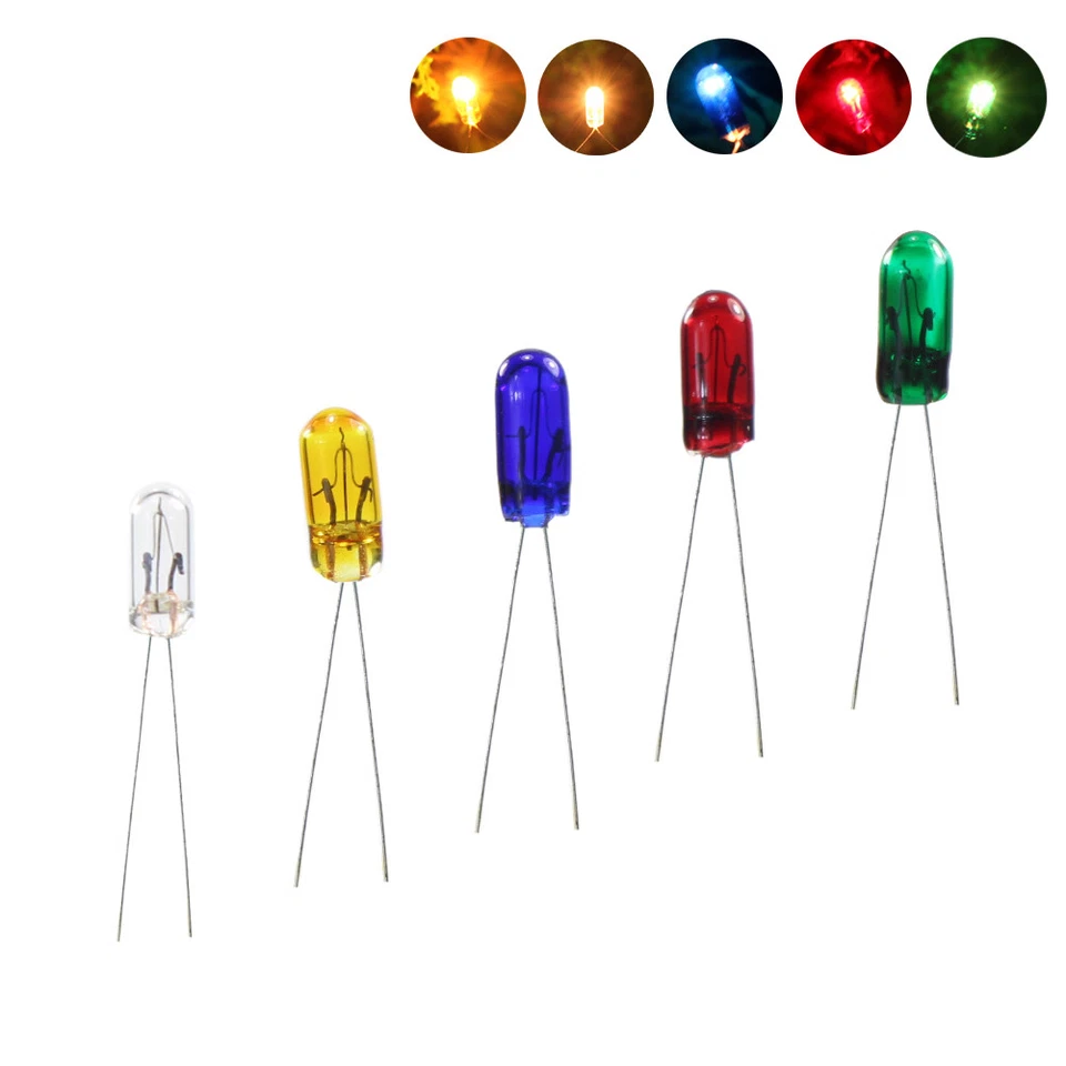 MP02 100pcs 3mm 12V Mini Grain of Wheat Bulbs Mixed Color RYBGW - Image 1 of 4