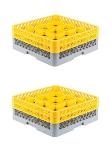 2er Pack Restaurant Geschirrspüler Glasregal mit 16 Fächern und zwei Verlängerungen - Bild 1 von 9